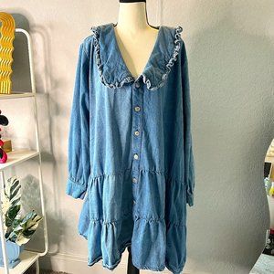 PLUS SIZE DENIM DRESS